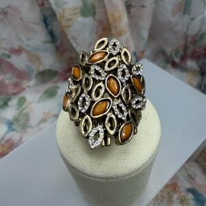 Vintage Large  Gold and Orange Women's Ring
